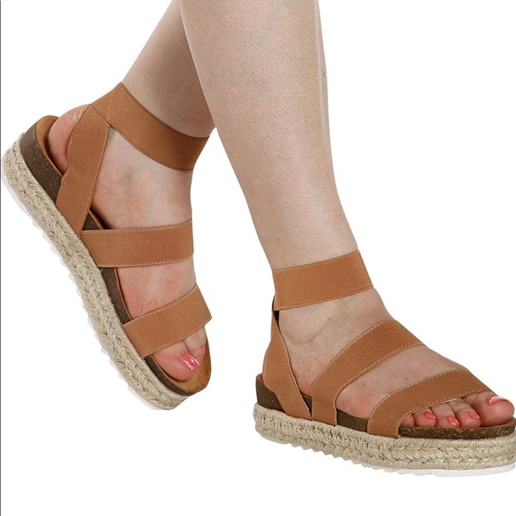 elastic espadrille sandals